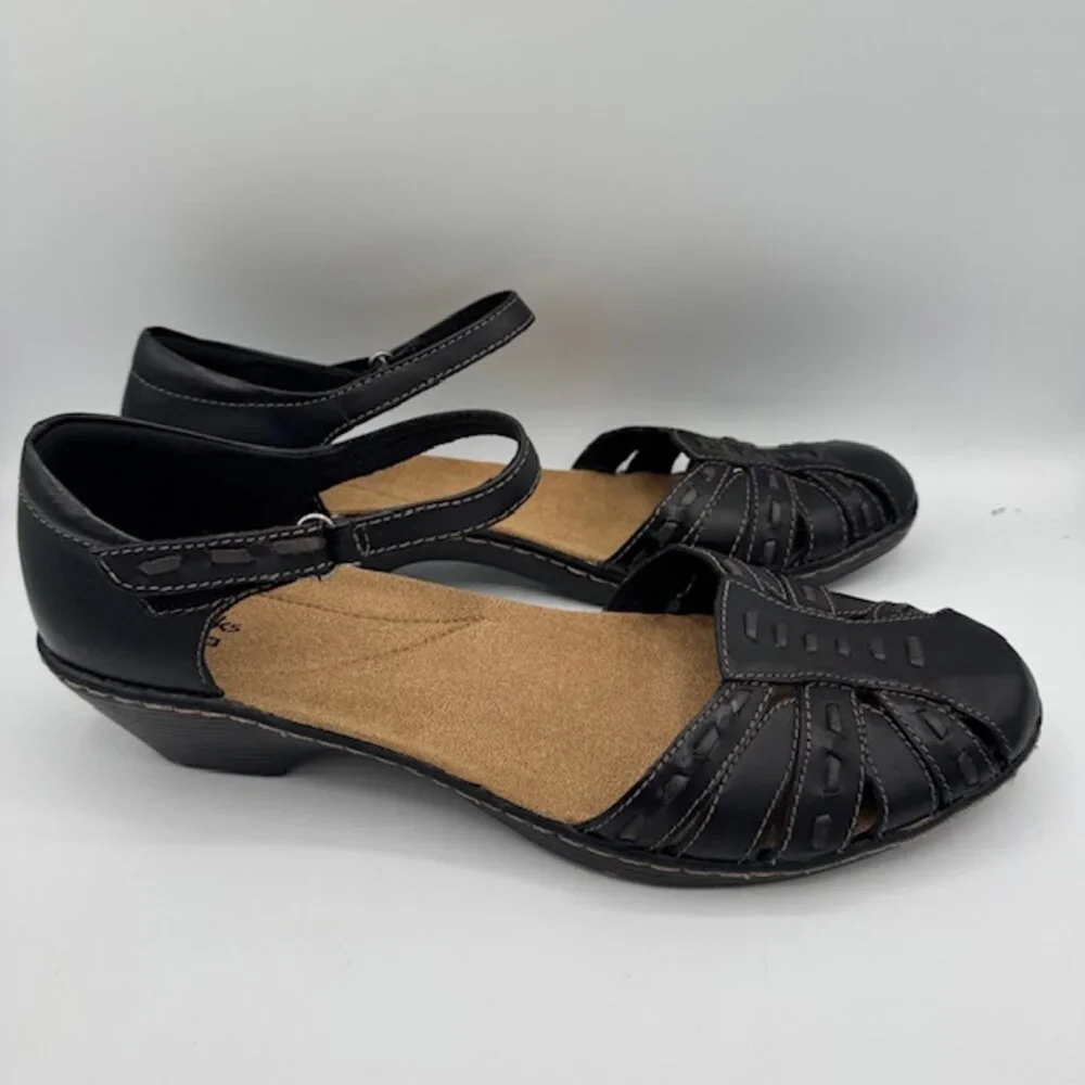Clarks Women's Wendy Estate Black Leather Ankle Strap Sandals Size 11 NEW!!! - Picture 2 of 8